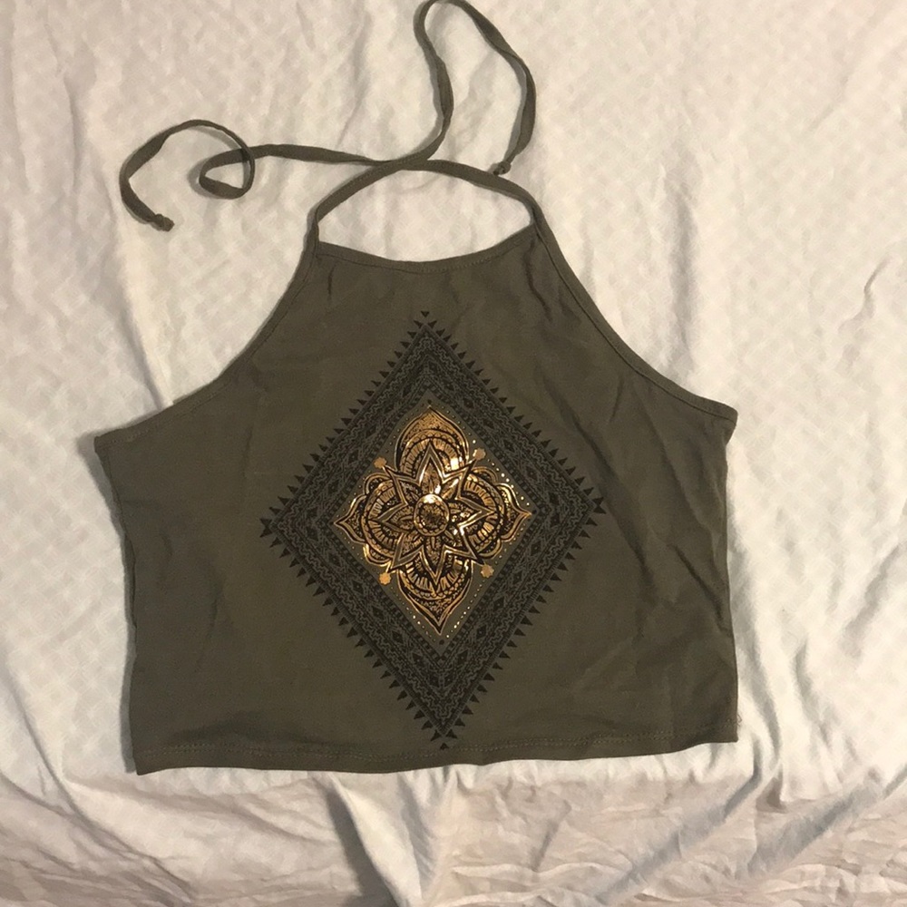 Olive green crop top